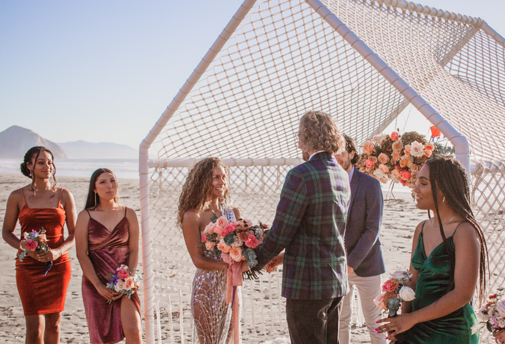 Rachel Christopherson Santa Barbara Boho Beach Elopement Wedding Bride and Groom