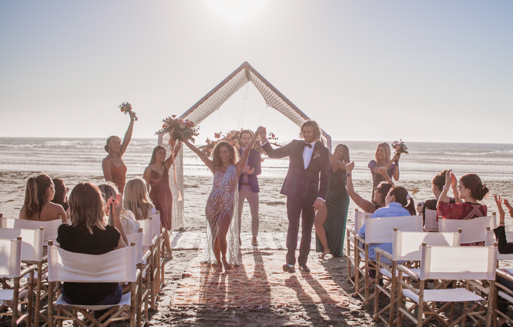 Rachel Christopherson San Luis Obispo Boho Beach Elopement Wedding Recessional Celebration