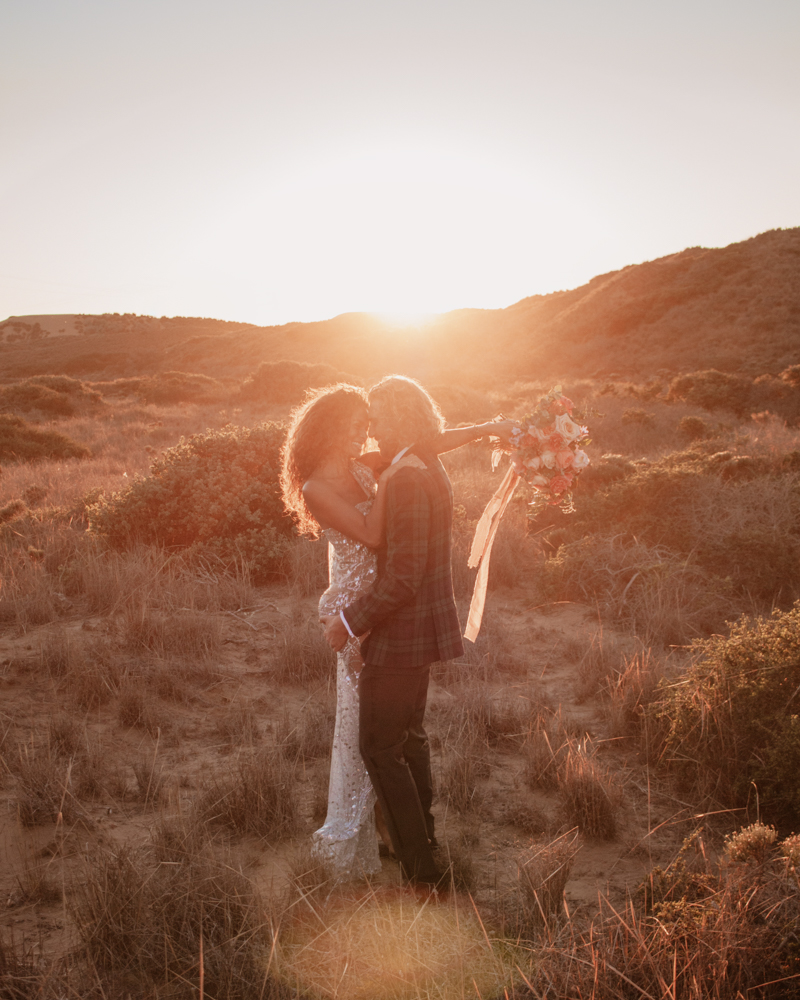 Rachel Christopherson San Luis Obispo Montana de Oro golden hour field wedding portraits