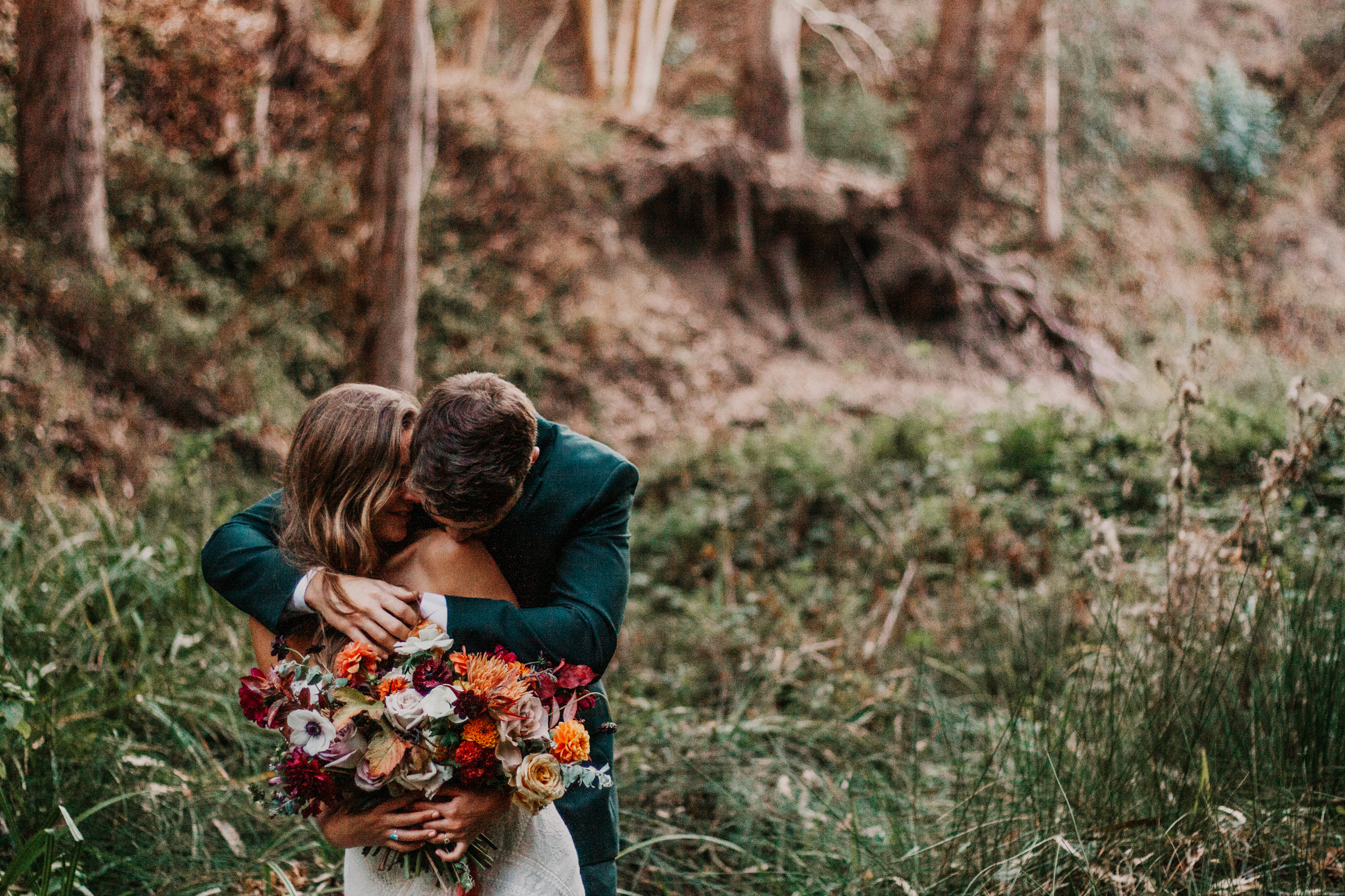 Santa Barbara elopement San Luis Obispo elopement Big Sur elopement Santa Barbara boho bride and groom best San Luis Obispo outdoor elopement location California forest elopement boho wedding dress Inspo California dream elopement location boho suit for groom boho wedding bouquet best Santa Barbara elopement location messy waves bridal hair Rachel Christopherson photography 
