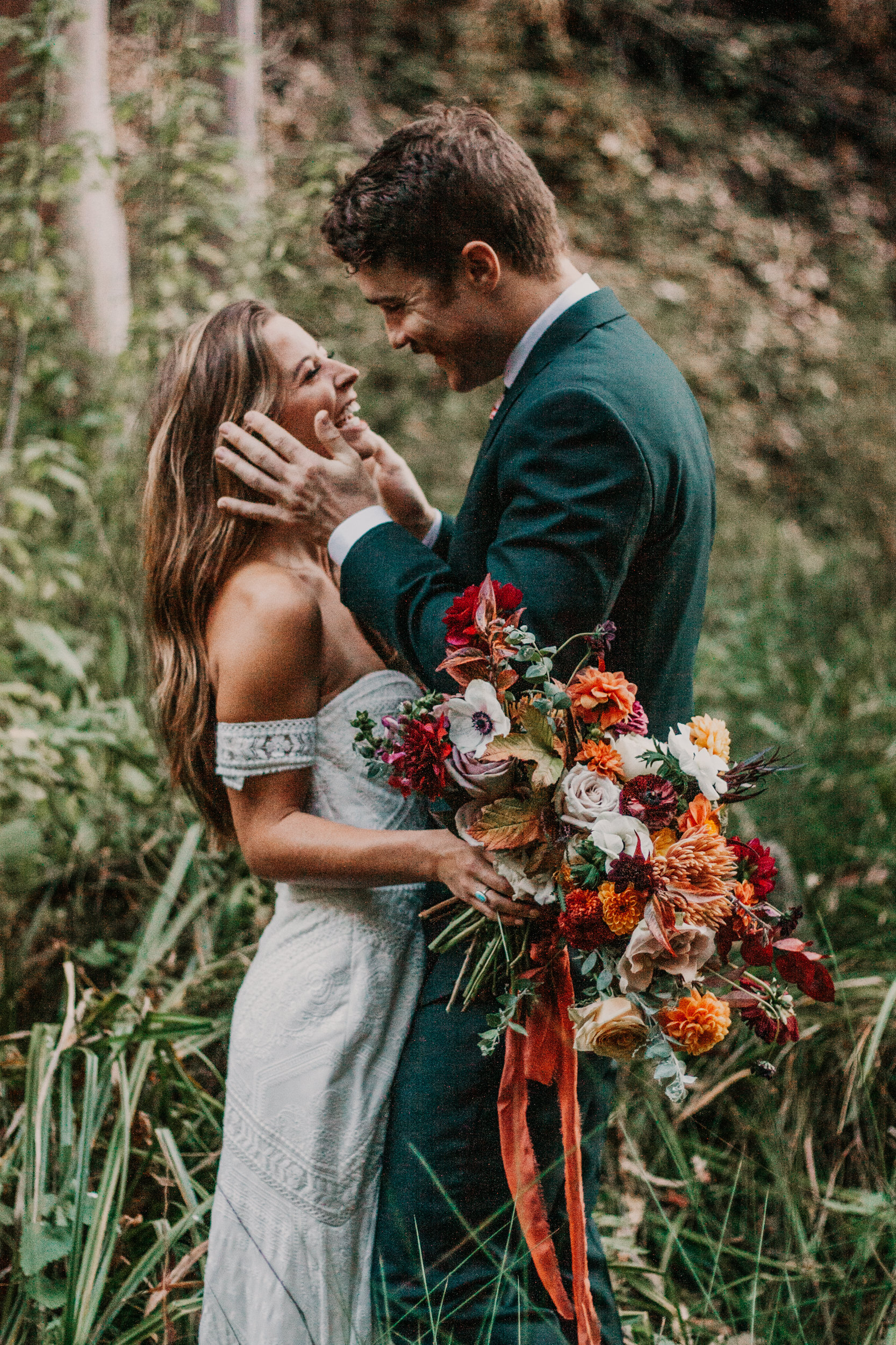 Santa Barbara elopement San Luis Obispo elopement Big Sur elopement Santa Barbara boho bride and groom best San Luis Obispo outdoor elopement location California forest elopement boho wedding dress Inspo California dream elopement location boho suit for groom boho wedding bouquet best Santa Barbara elopement location messy waves bridal hair Rachel Christopherson photography 