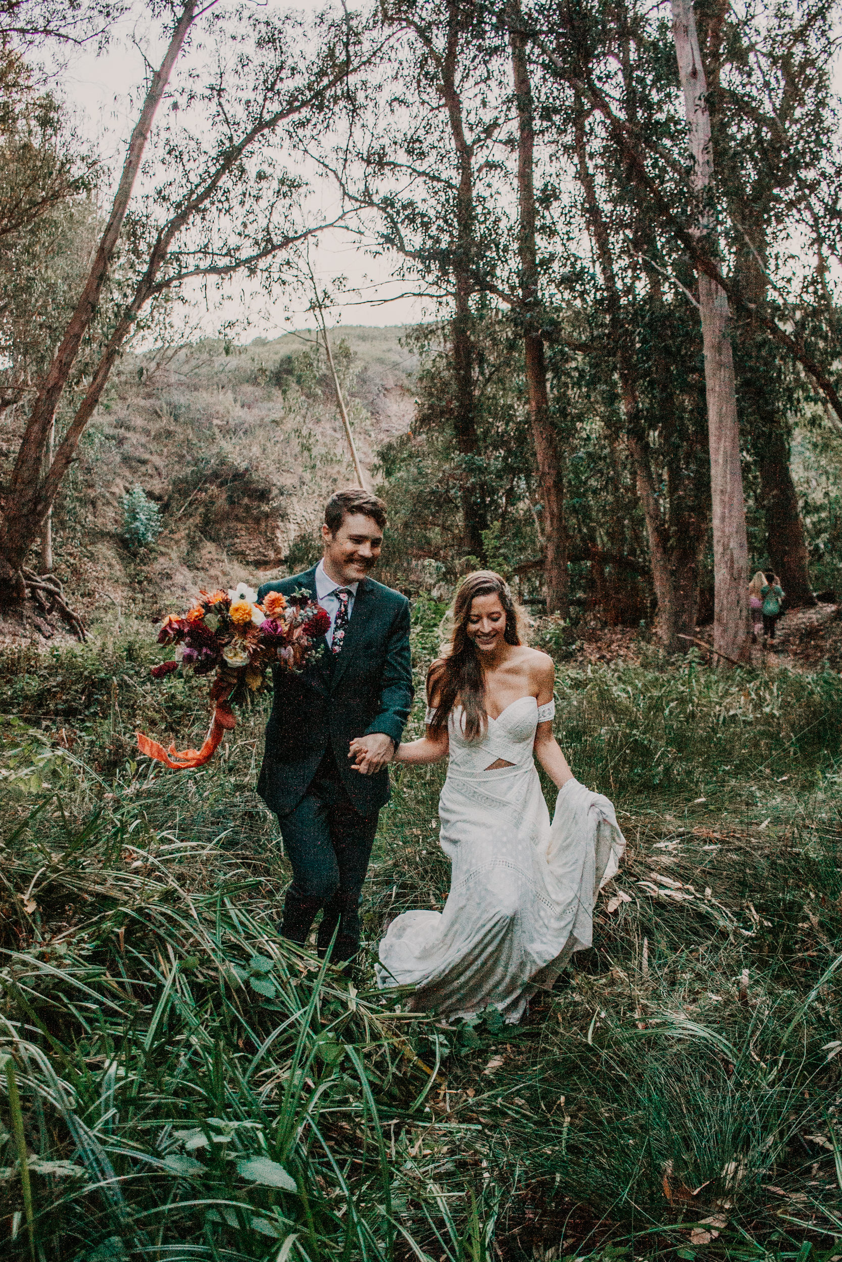 Santa Barbara elopement San Luis Obispo elopement Big Sur elopement Santa Barbara boho bride and groom best San Luis Obispo outdoor elopement location California forest elopement boho wedding dress Inspo California dream elopement location boho suit for groom boho wedding bouquet best Santa Barbara elopement location messy waves bridal hair Rachel Christopherson photography 