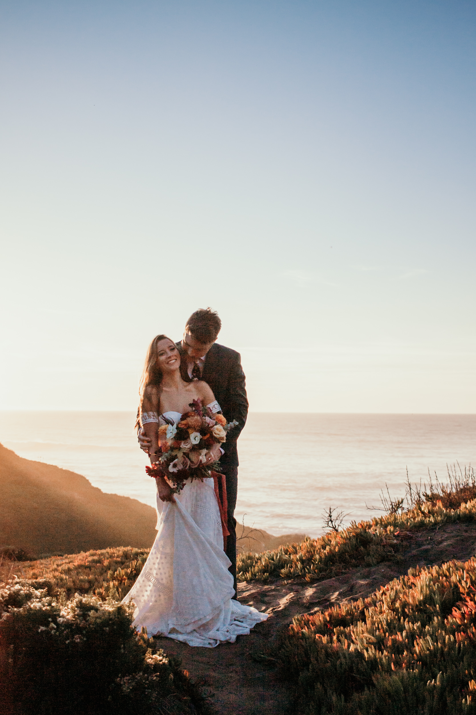 Santa Barbara elopement San Luis Obispo beach elopement Big Sur elopement Santa Barbara boho bride and groom best San Luis Obispo outdoor elopement location California beach elopement boho wedding dress Inspo California coast dream elopement location boho suit for groom boho wedding bouquet best Santa Barbara elopement location beach waves bridal hair Rachel Christopherson photography 