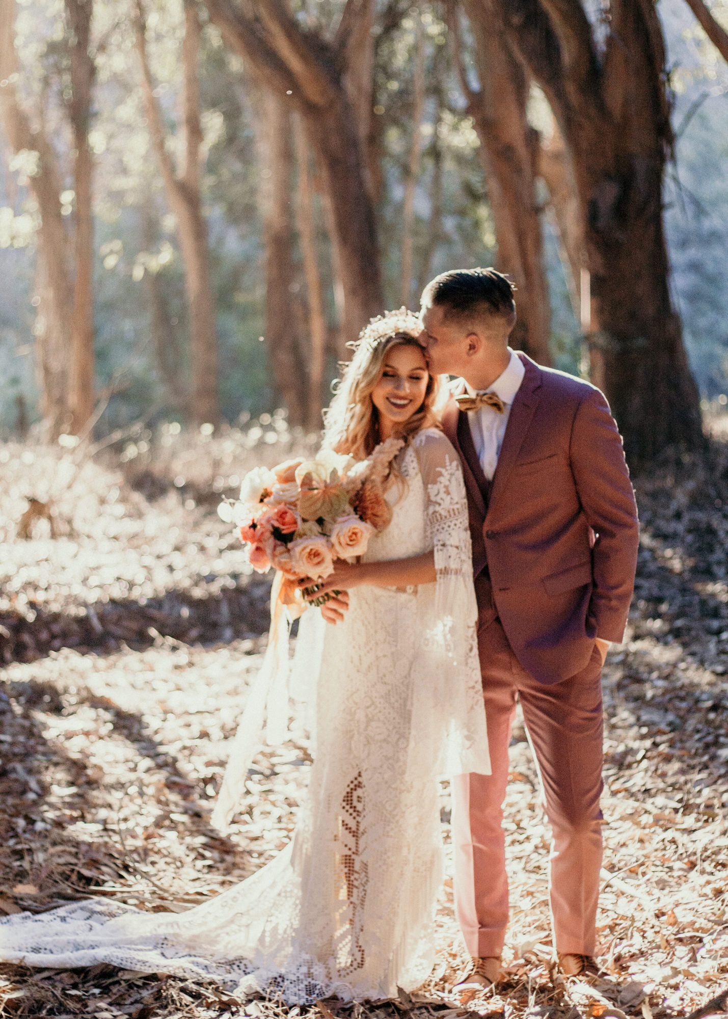 San Luis Obispo elopement Big Sur elopement San Luis Obispo boho bride and groom best San Luis Obispo outdoor elopement location California forest elopement boho wedding dress Inspo California dream elopement location boho suit for groom boho wedding bouquet best San Luis Obispo elopement location bridal tiara SLO elopement Rachel Christopherson photography