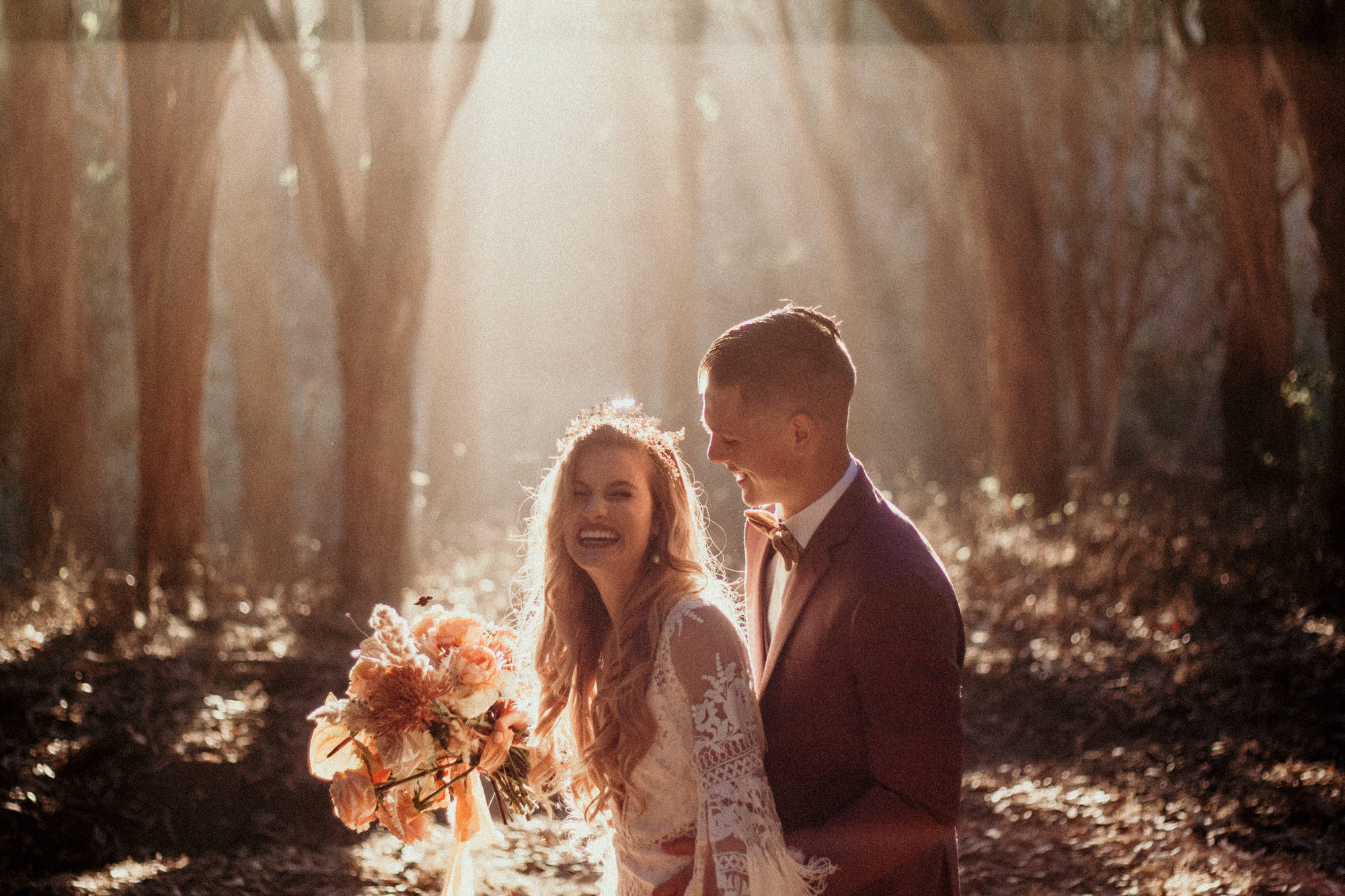 San Luis Obispo elopement Big Sur elopement San Luis Obispo boho bride and groom best San Luis Obispo outdoor elopement location California forest elopement boho wedding dress Inspo California dream elopement location boho suit for groom boho wedding bouquet best San Luis Obispo elopement location bridal tiara SLO elopement Rachel Christopherson photography