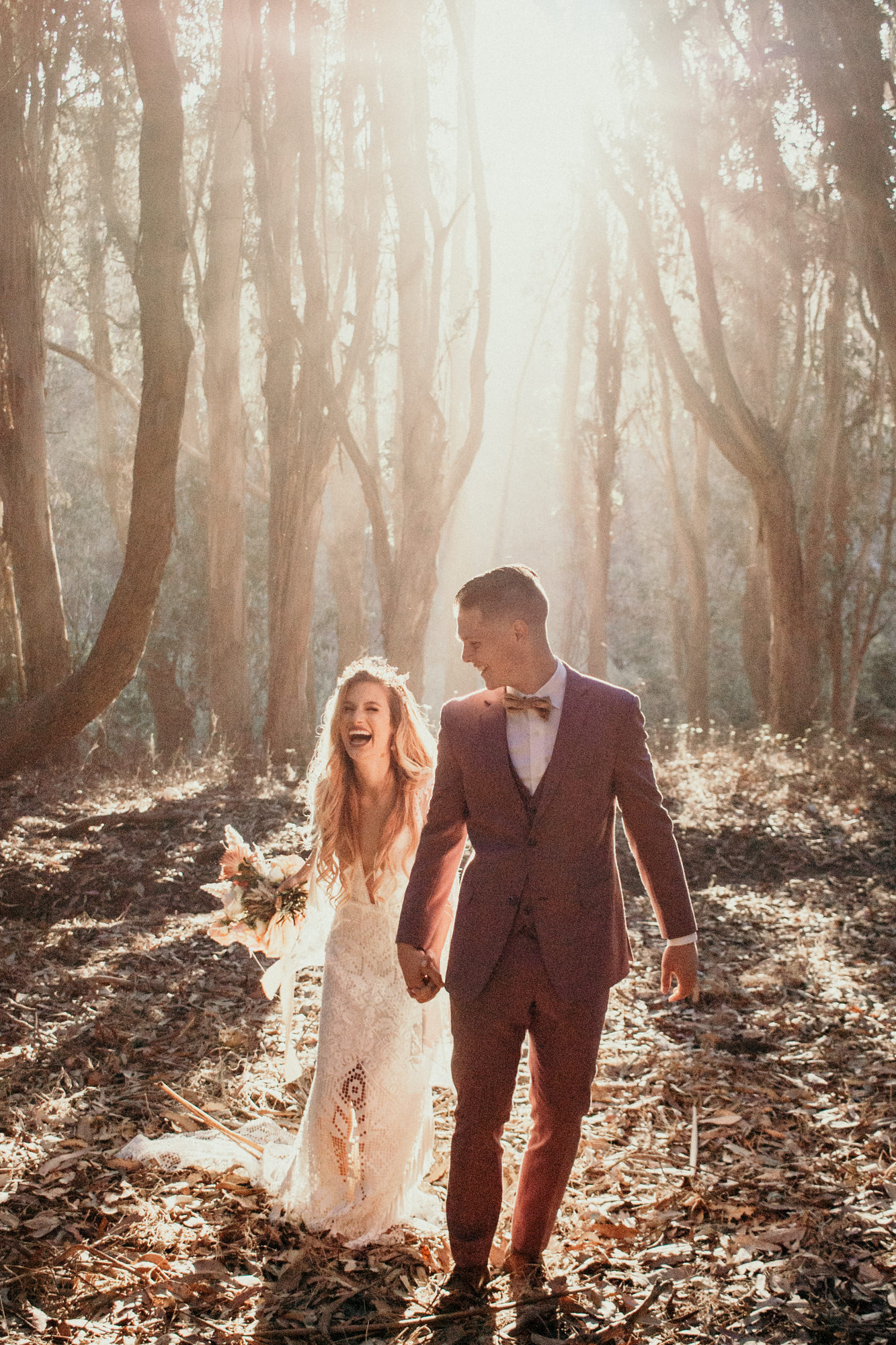 San Luis Obispo elopement Big Sur elopement San Luis Obispo boho bride and groom best San Luis Obispo outdoor elopement location California forest elopement boho wedding dress Inspo California dream elopement location boho suit for groom boho wedding bouquet best San Luis Obispo elopement location bridal tiara SLO elopement Rachel Christopherson photography