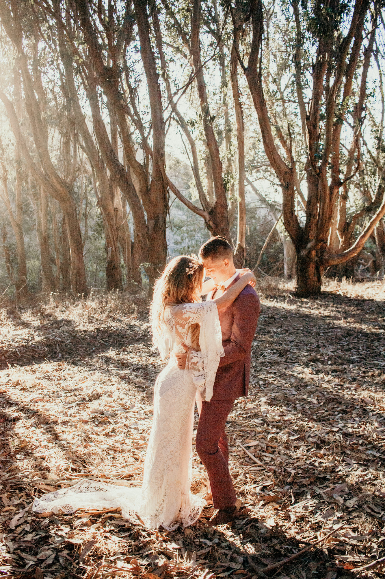 San Luis Obispo elopement Big Sur elopement San Luis Obispo boho bride and groom best San Luis Obispo outdoor elopement location California forest elopement boho wedding dress Inspo California dream elopement location boho suit for groom boho wedding bouquet best San Luis Obispo elopement location bridal tiara SLO elopement Rachel Christopherson photography