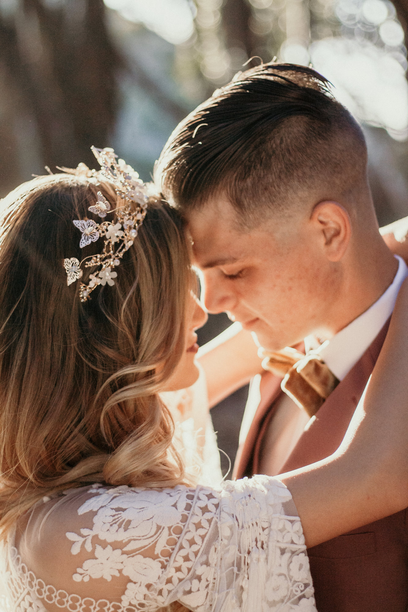 San Luis Obispo elopement Big Sur elopement San Luis Obispo boho bride and groom best San Luis Obispo outdoor elopement location California forest elopement boho wedding dress Inspo California dream elopement location boho suit for groom boho wedding bouquet best San Luis Obispo elopement location bridal tiara SLO elopement Rachel Christopherson photography