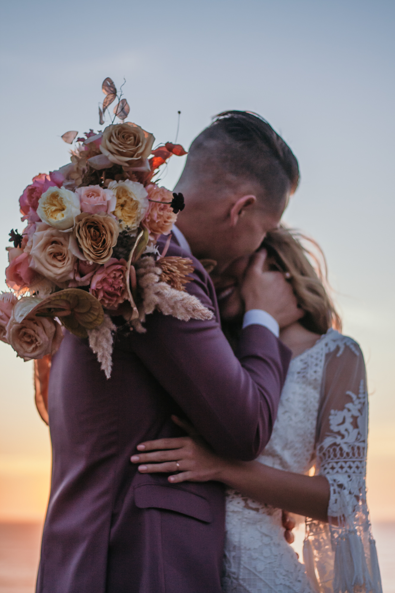 San Luis Obispo beach elopement Big Sur elopement San Luis Obispo boho bride and groom best San Luis Obispo outdoor elopement location California beach elopement boho wedding dress Inspo California dream elopement location boho suit for groom boho wedding bouquet best San Luis Obispo elopement location bridal tiara SLO elopement Rachel Christopherson photography 