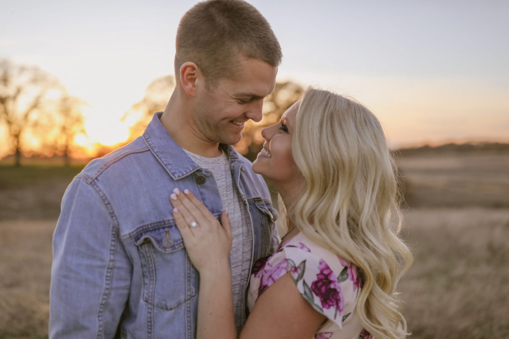 Rachel Christopherson Sacramento California Engagement Close Up Sunset Bride and groom love