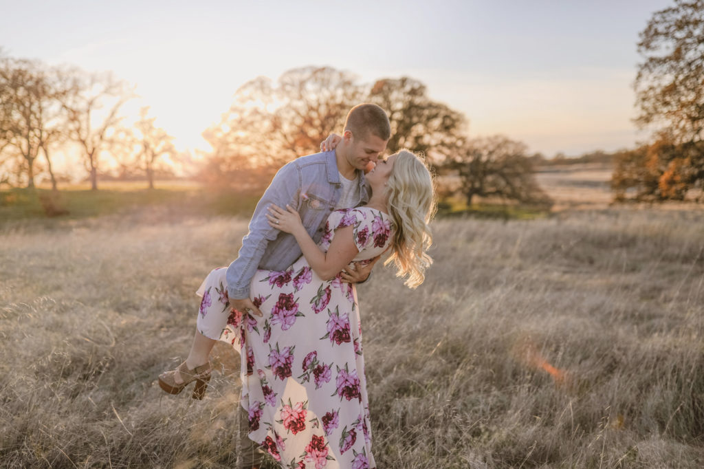 Rachel Christopherson Sacramento California Engagement Dance Dip Close Up