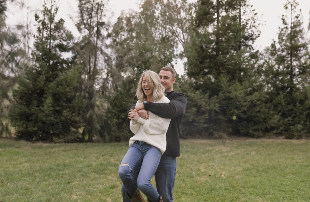 Rachel Christopherson Sacramento California Fall Winter Engagement Session Laugh Lift 