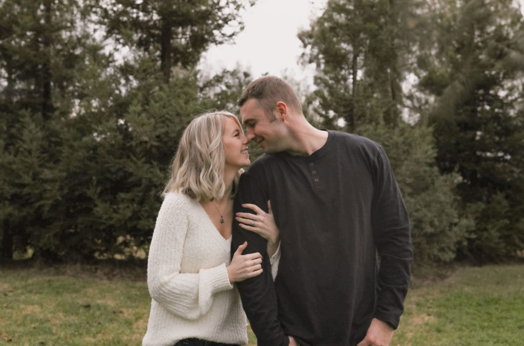 Rachel Christopherson Sacramento California Fall Winter Engagement Session Nose Nuzzle 