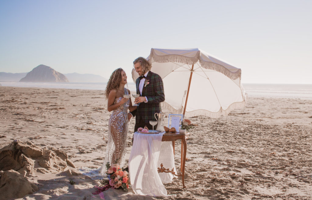 Rachel Christopherson San Luis Obispo Beach Wedding Boho Cocktail Hour 