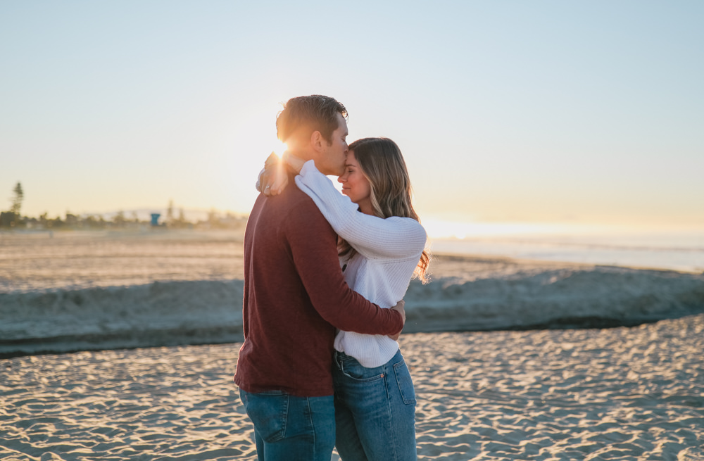 Rachel Christopherson Photos Coronado San Diego Engagement Sunrise Forehead Kiss