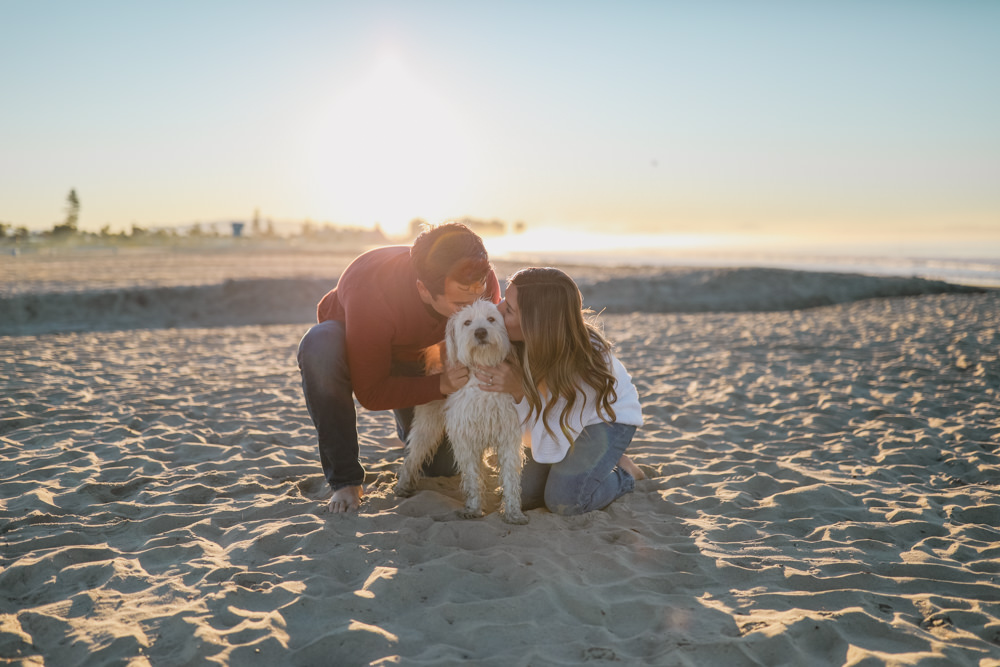 Rachel Christopherson Photos Coronado San Diego Engagement Kissing Dog