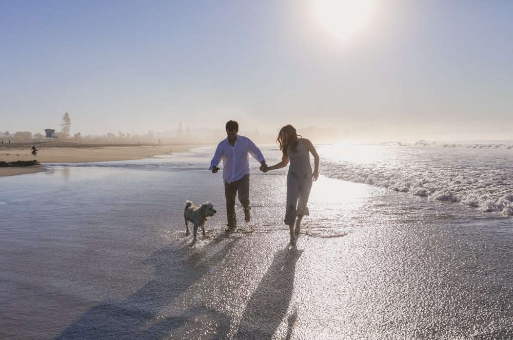 Rachel Christopherson Photos Coronado San Diego Engagement Messy Ocean Playing