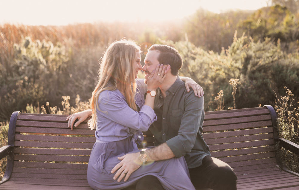 Rachel Christopherson San Diego Wedding Anniversary Photos Sit Bench