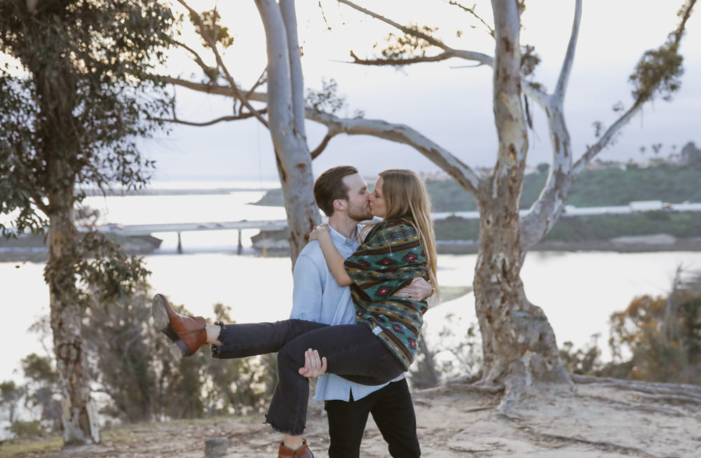 Rachel Christopherson San Diego Wedding Anniversary Photos Hilltop Lift Kiss