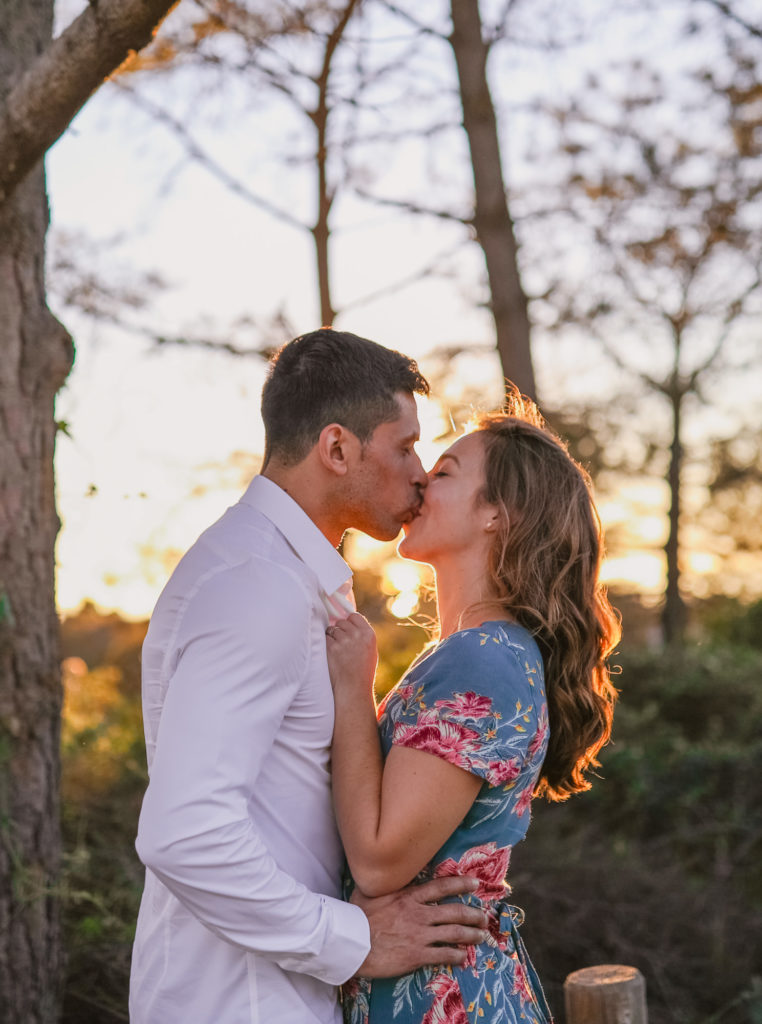 Rachel Christopherson Torrey Pines San Diego Engagement Forest Kiss