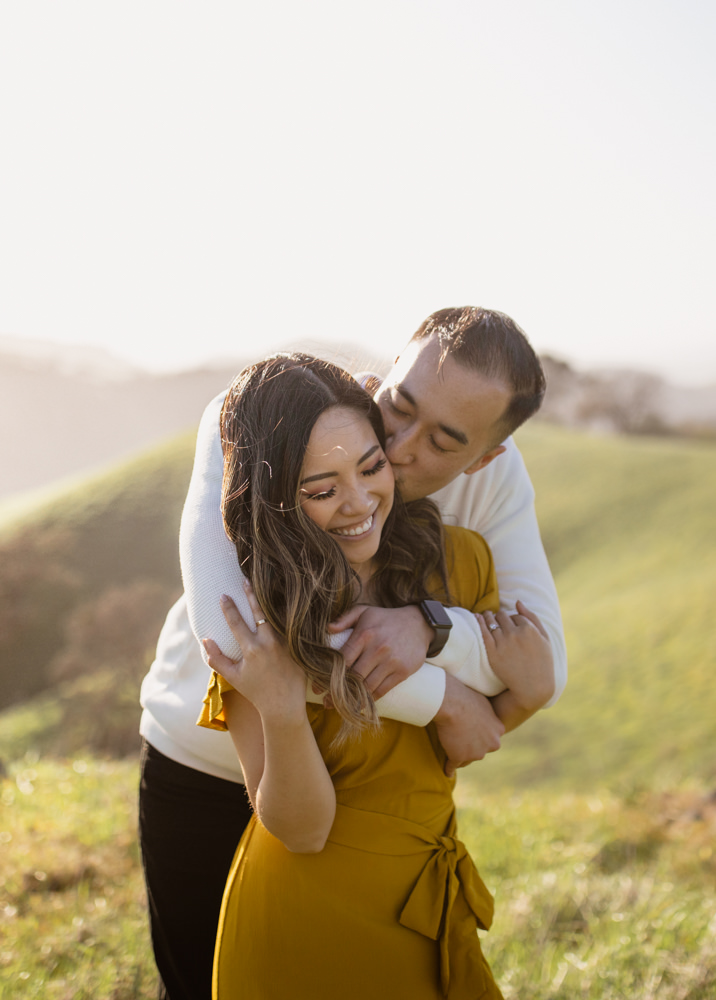 Rachel Christopherson Walnut Creek Mount Diablo Engagement Cheek Kiss 