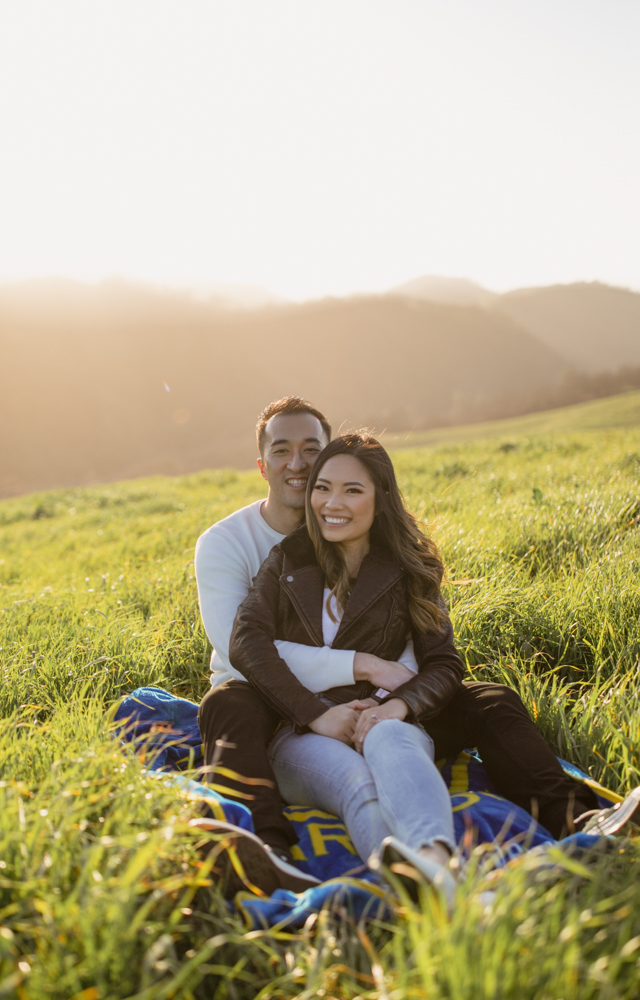 Rachel Christopherson Walnut Creek Mount Diablo Engagement Sitting in Grass