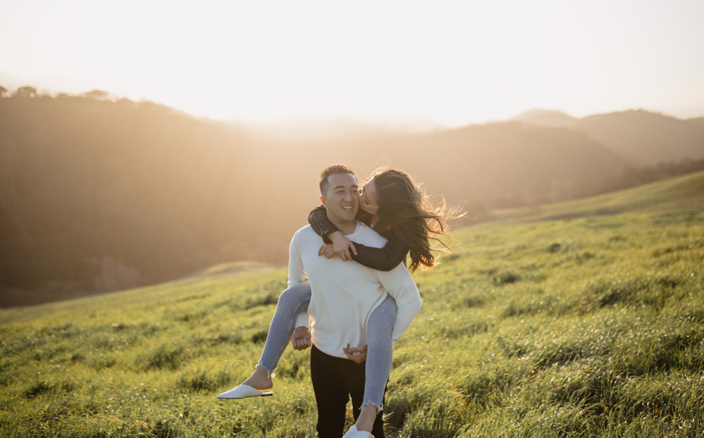Rachel Christopherson Walnut Creek Mount Diablo Engagement Hills Piggy Back