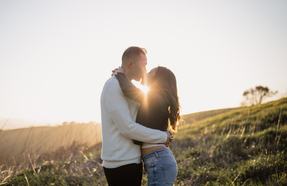 Rachel Christopherson Walnut Creek Mount Diablo Engagement Sunset Kiss