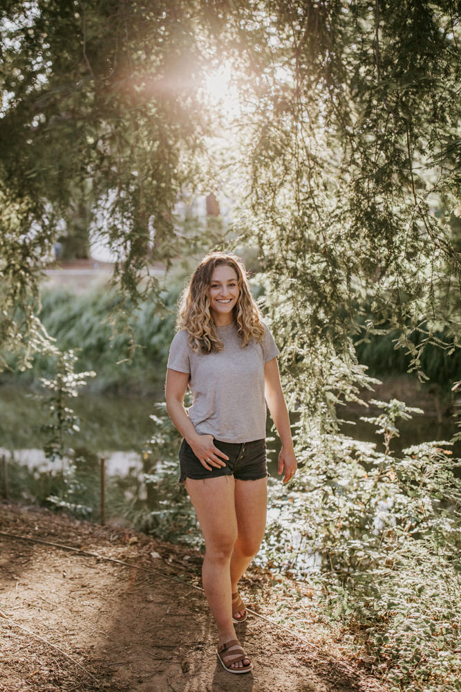UC Davis Arboretum Portrait Session Sacramento portrait session garden shoot curly hair photos portrait shoot outfit inspo lifestyle photoshoot Sacramento headshot curly hair headshot Sacramento forest photoshoot Rachel Christopherson photography 