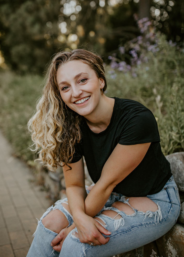 UC Davis Arboretum Portrait Session Sacramento portrait session garden shoot curly hair photos portrait shoot outfit inspo lifestyle photoshoot Sacramento headshot curly hair headshot posing inspo Rachel Christopherson photography 