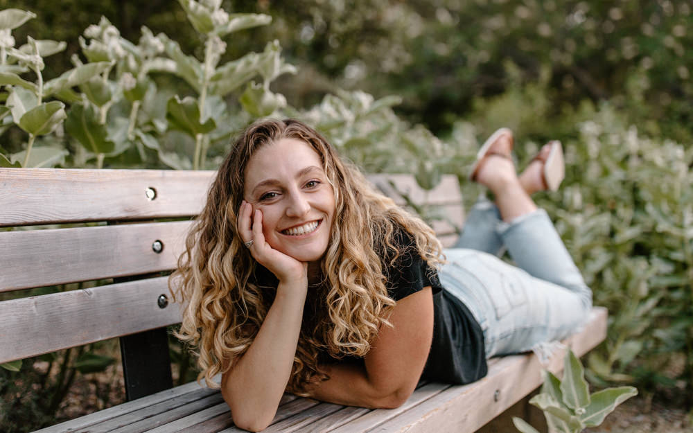 UC Davis Arboretum Portrait Session Sacramento portrait session garden shoot curly hair photos portrait shoot outfit inspo lifestyle photoshoot Sacramento headshot curly hair headshot creative posing Rachel Christopherson photography 