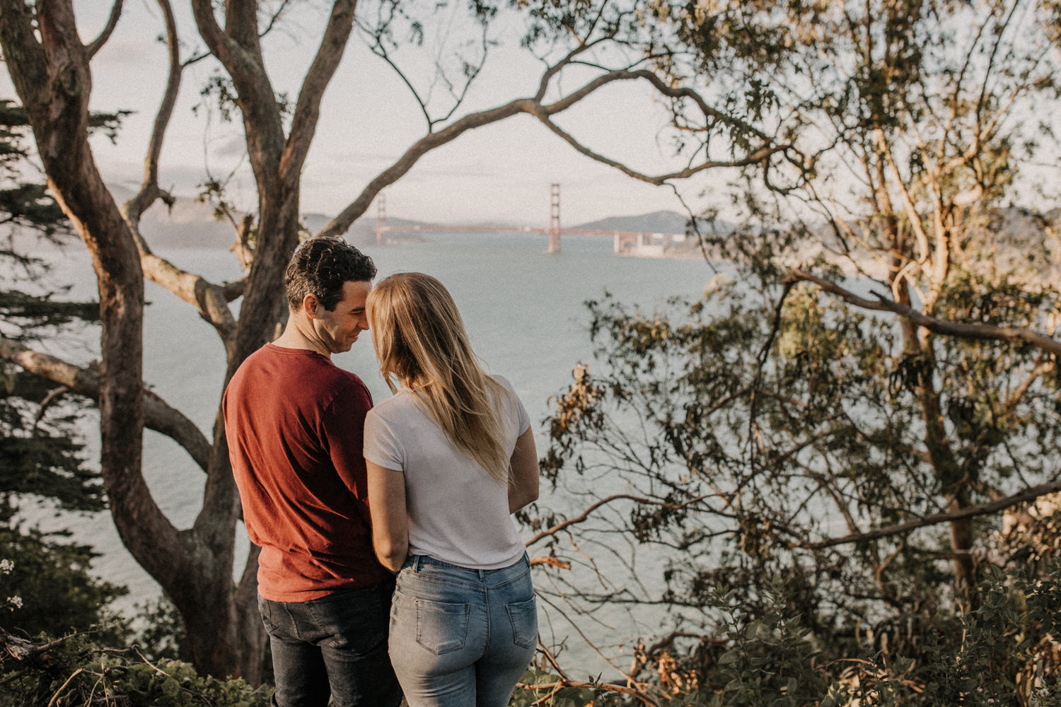 San Francisco Golden Gate Bridge Engagement Session iconic golden gate bridge viewing photo couples posing inspo engagement session outfit Inspo free spirit engagement photos wild and free engagement session bay area bride Rachel christopherson Photography