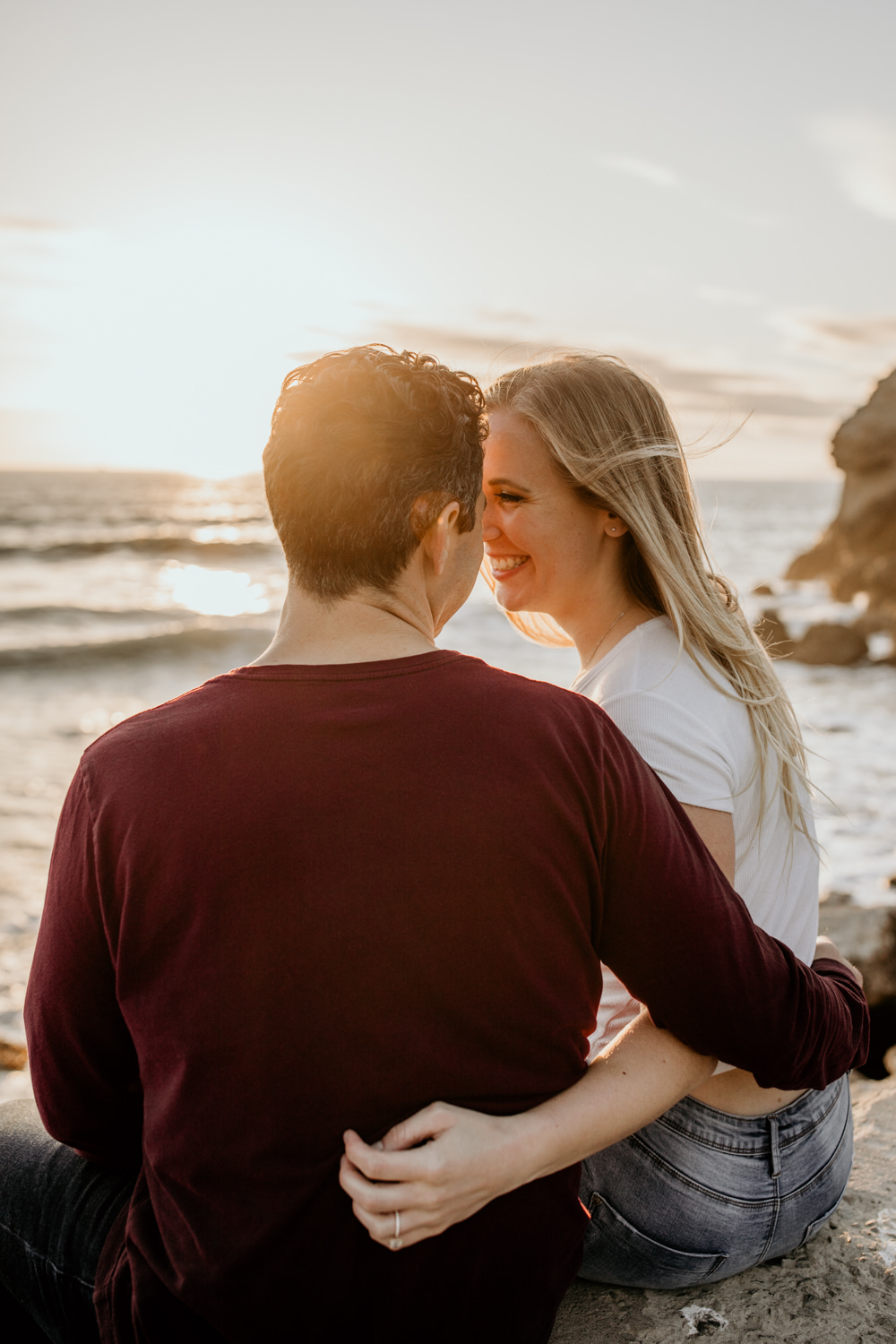 San Francisco engagement session Lands End engagement photos golden hour photos sunset sessions couples posing inspo engagement session outfit Inspo free spirit engagement photos wild and free engagement session bay area bride Rachel christopherson Photography