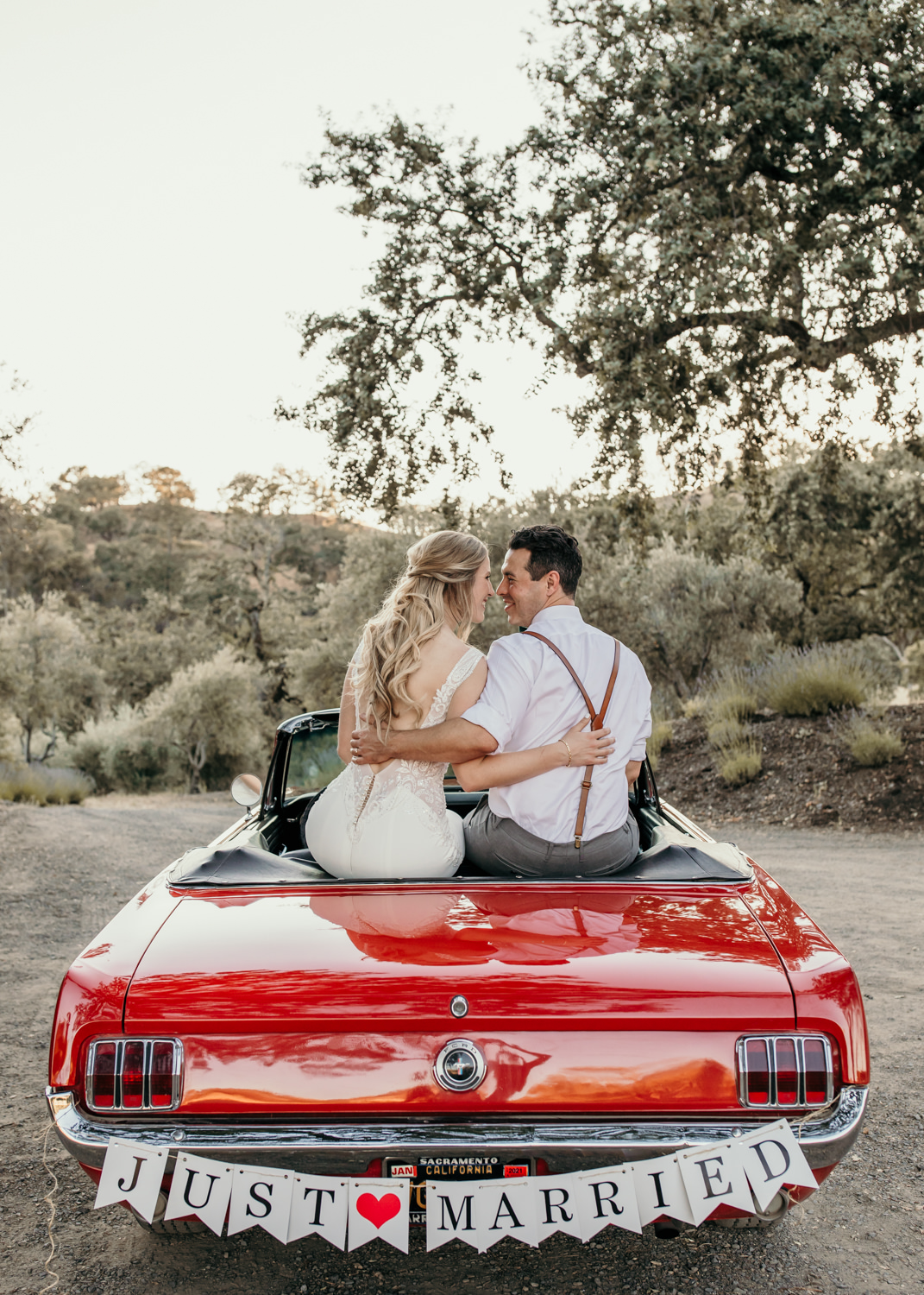 Sonoma micro wedding / winery micro wedding / Sonoma elopement / Sonoma intimate wedding / Sonoma California micro wedding / villa estate wedding / how to have a micro wedding / tips for planning a micro wedding / best places to have a micro wedding in Northern California / Rachel Christopherson Photography  / wedding vintage car / vintage red mustang at wedding 