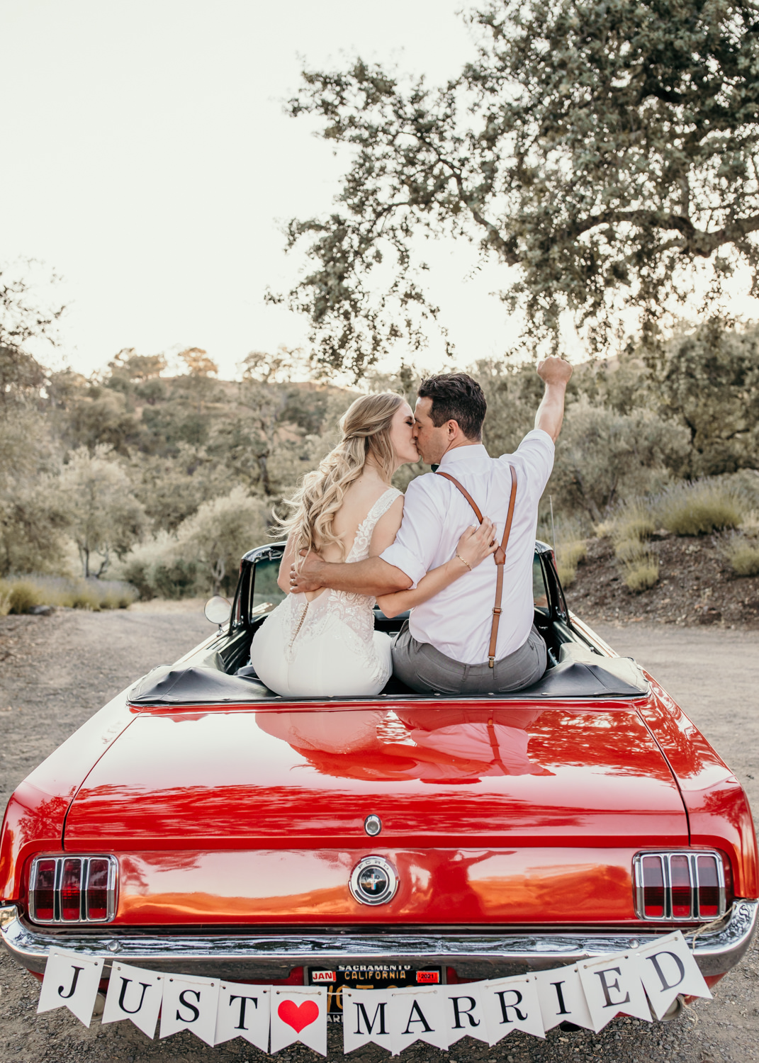 Sonoma micro wedding / winery micro wedding / Sonoma elopement / Sonoma intimate wedding / Sonoma California micro wedding / villa estate wedding / how to have a micro wedding / tips for planning a micro wedding / best places to have a micro wedding in Northern California / Rachel Christopherson Photography  / wedding vintage car / vintage red mustang at wedding 