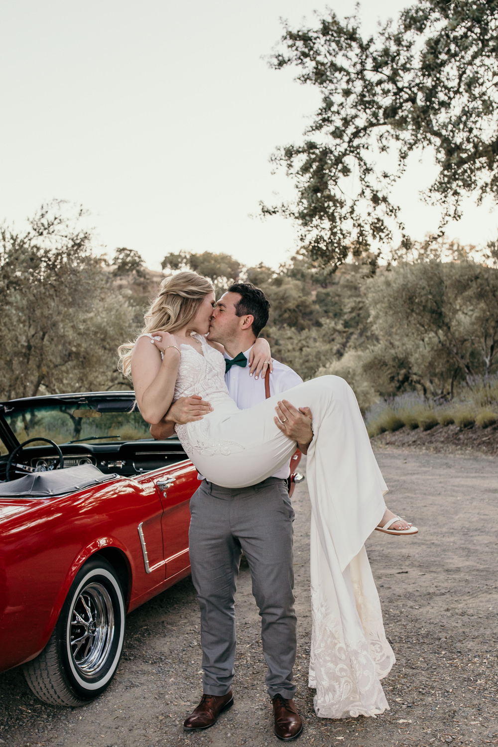 Sonoma micro wedding / winery micro wedding / Sonoma elopement / Sonoma intimate wedding / Sonoma California micro wedding / villa estate wedding / how to have a micro wedding / tips for planning a micro wedding / best places to have a micro wedding in Northern California / Rachel Christopherson Photography  / wedding vintage car / vintage red mustang at wedding 