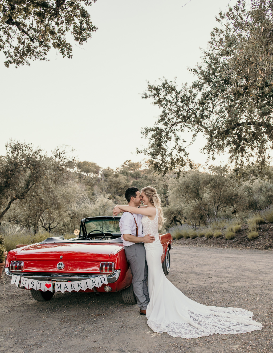 Sonoma micro wedding / winery micro wedding / Sonoma elopement / Sonoma intimate wedding / Sonoma California micro wedding / villa estate wedding / how to have a micro wedding / tips for planning a micro wedding / best places to have a micro wedding in Northern California / Rachel Christopherson Photography  / wedding vintage car / vintage red mustang at wedding 