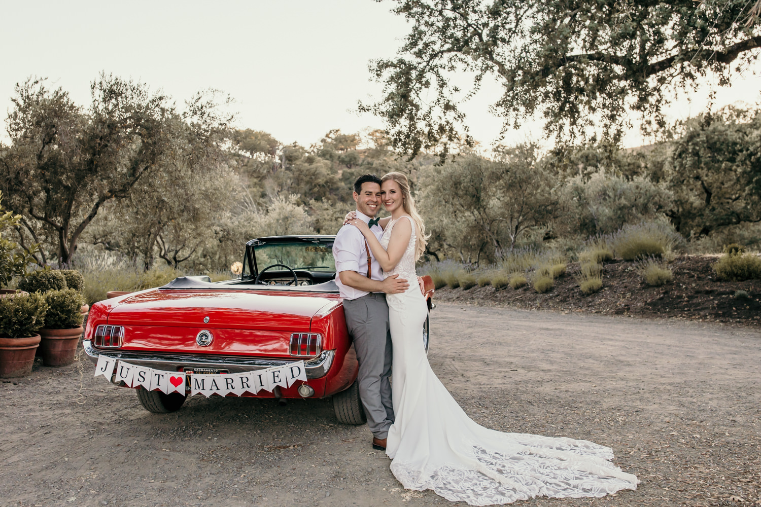 Sonoma micro wedding / winery micro wedding / Sonoma elopement / Sonoma intimate wedding / Sonoma California micro wedding / villa estate wedding / how to have a micro wedding / tips for planning a micro wedding / best places to have a micro wedding in Northern California / Rachel Christopherson Photography  / wedding vintage car / vintage red mustang at wedding 