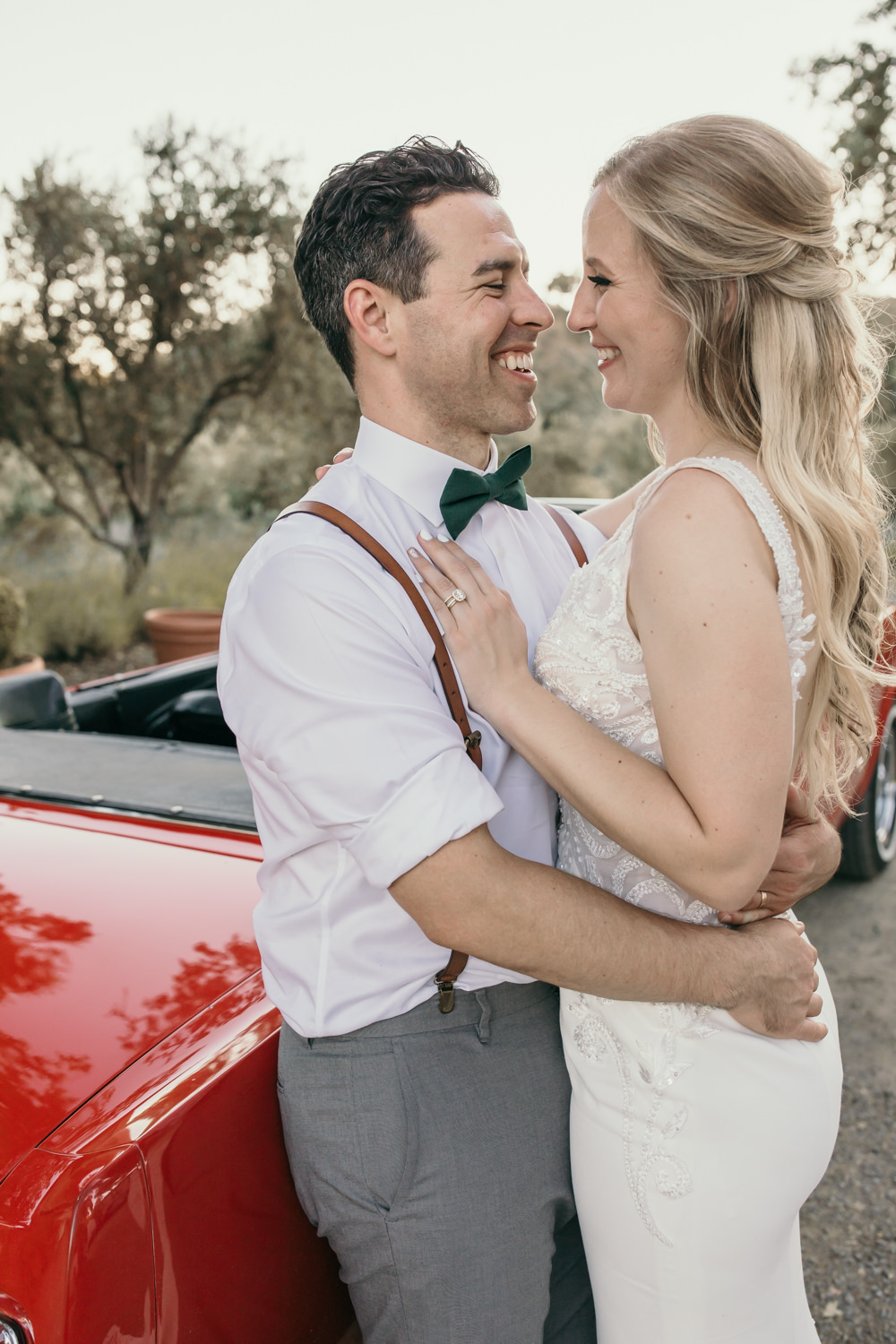 Sonoma micro wedding / winery micro wedding / Sonoma elopement / Sonoma intimate wedding / Sonoma California micro wedding / villa estate wedding / how to have a micro wedding / tips for planning a micro wedding / best places to have a micro wedding in Northern California / Rachel Christopherson Photography  / wedding vintage car / vintage red mustang at wedding 
