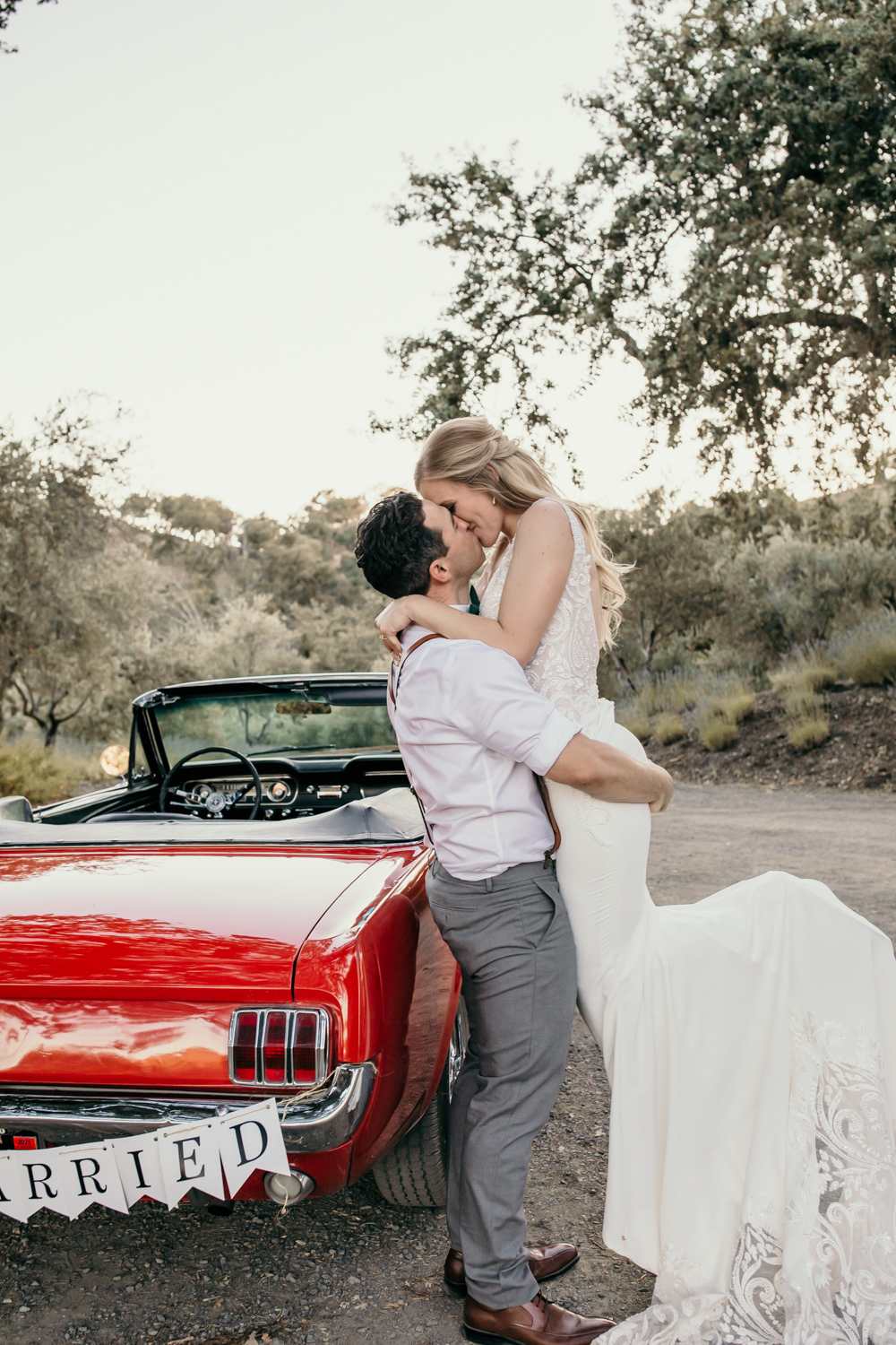 Sonoma micro wedding / winery micro wedding / Sonoma elopement / Sonoma intimate wedding / Sonoma California micro wedding / villa estate wedding / how to have a micro wedding / tips for planning a micro wedding / best places to have a micro wedding in Northern California / Rachel Christopherson Photography  / wedding vintage car / vintage red mustang at wedding 