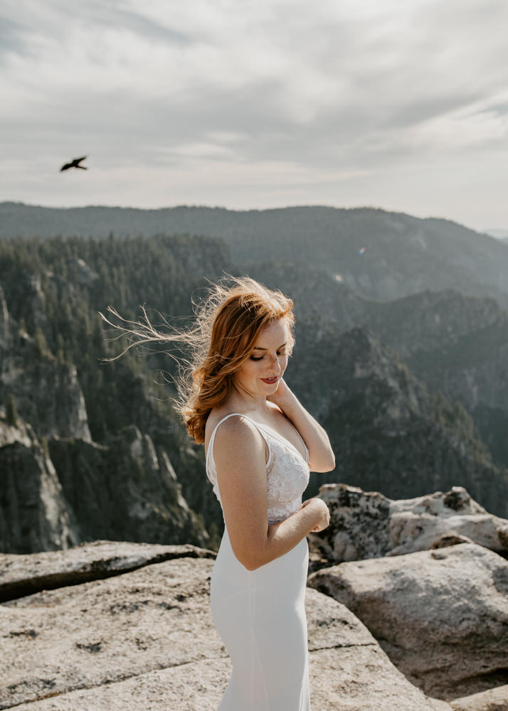 Yosemite Taft Point elopement / Yosemite adventure elopement / taft point elopement / best places to elope in California / Yosemite micro wedding / Yosemite intimate wedding / taft point micro wedding / taft point wedding / adventure elopement Inspo  / Yosemite wedding Inspo / adventurous California elopement / tips for eloping at taft point / Yosemite bridal portraits / Yosemite bride 