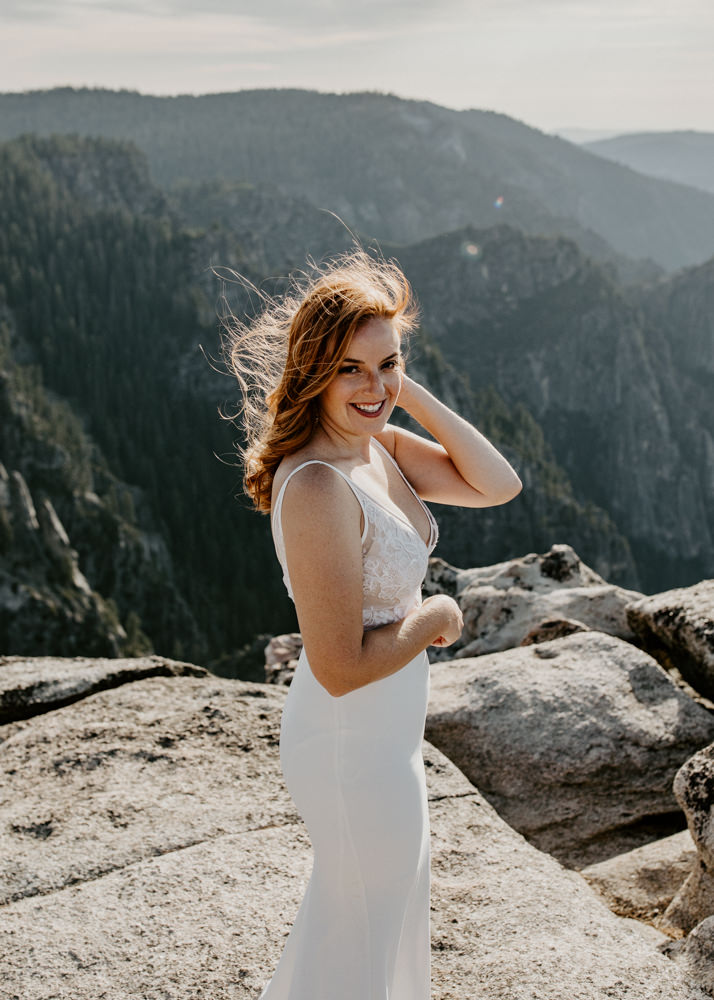 Yosemite Taft Point elopement / Yosemite adventure elopement / taft point elopement / best places to elope in California / Yosemite micro wedding / Yosemite intimate wedding / taft point micro wedding / taft point wedding / adventure elopement Inspo  / Yosemite wedding Inspo / adventurous California elopement / tips for eloping at taft point /  Yosemite bridal portraits / Yosemite bride / Rachel Christopherson Photography