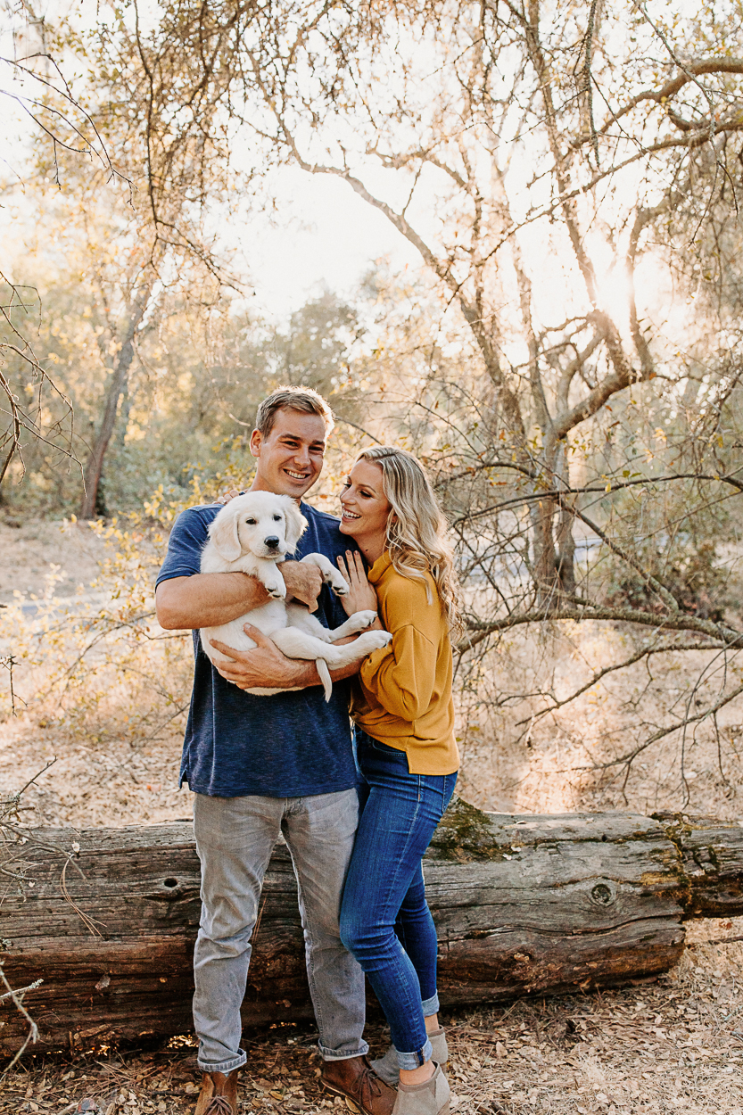 Sacramento engagement photos / sacramento engagement session / sacramento fall engagement photos / best sacramento engagement photo locations / sacramento engagement session locations / sacramento engagement photographer / sacramento wedding photographer / where to take engagement photos in sacramento / sacramento engagement photo inspo / folsom engagement session / engagement photo outfit inspo / engagement outfit inspo / what to wear for your engagement session / rachel christopherson photography / engagement photos with puppy / puppy engagement photos / engagement session with dog / engagement photo with dogs
