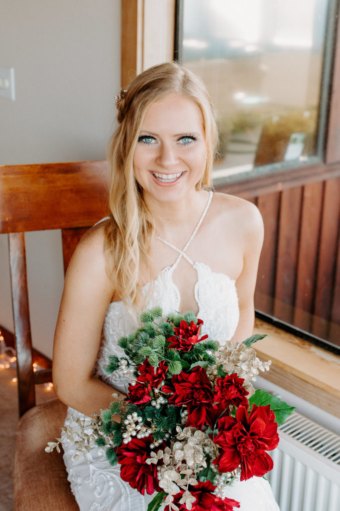 bridal makeup, bridal makeup inspo, christmas bridal bouquet, 
christmas elopement, best places to elope in california, norcal elopement, northern california elopement, elopement inspo, california coast elopement, Rachel Christopherson Photography