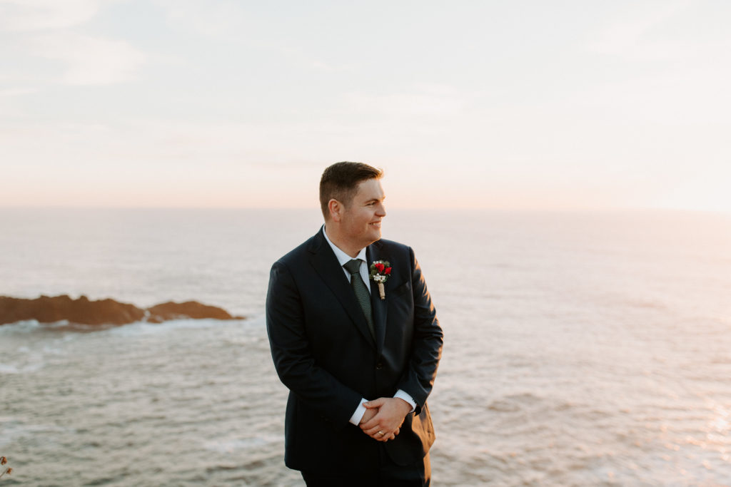 groom portraits, groom at beach, Mendocino elopement, mendocino wedding, christmas elopement, best places to elope in california, norcal elopement, northern california elopement, elopement inspo, california coast elopement, mendocino california elopement, Rachel Christopherson Photography 