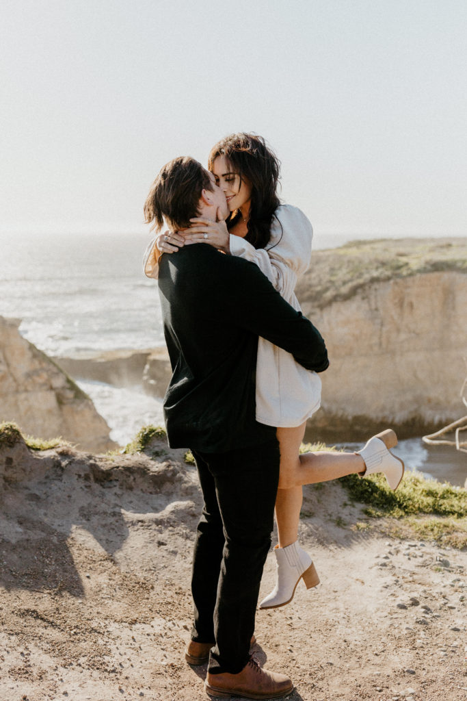 Rachel Christopherson Wedding and Elopement Photographer, santa cruz wedding photographer, Santa cruz engagement, santa cruz, big sur engagement photos, california beach engagement photos, california beach cliffs engagement, best places for engagement photos in northern california, best beaches for engagement photos in california, northern california engagement photos, california beach engagement photos, what to wear for engagement pictures, engagement photo outfit ideas