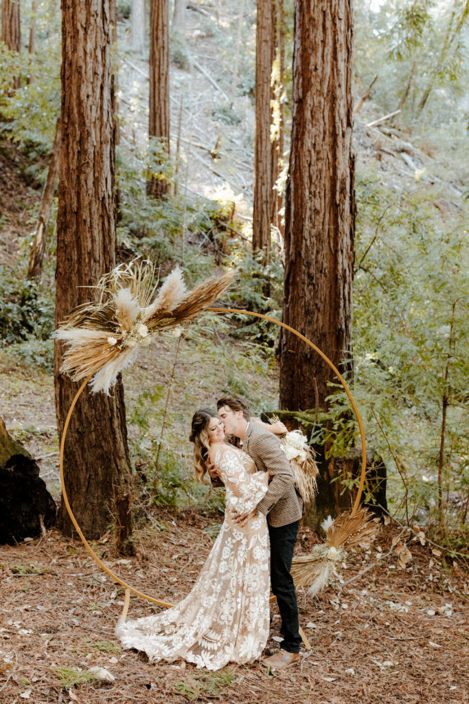 California Redwoods wedding, Santa cruz wedding, santa cruz elopement, santa cruz wedding photographer, big sur elopement, big sur wedding, boho bride, california boho elopement, boho wedding dress, best places to elope in California, California elopement, California forest elopement, boho bride inspo, santa cruz wedding photographer, big sur wedding photographer, Rachel Christopherson Photography