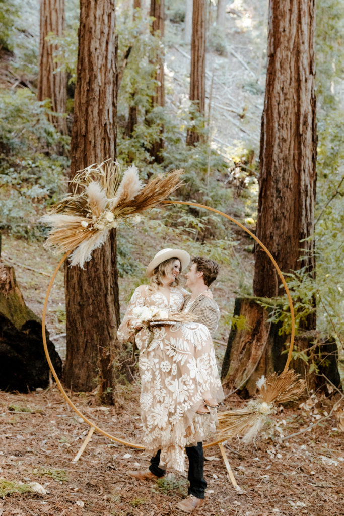 California Redwoods wedding, Santa cruz wedding, santa cruz elopement, santa cruz wedding photographer, big sur elopement, big sur wedding, boho bride, california boho elopement, boho wedding dress, best places to elope in California, California elopement, California forest elopement, boho bride inspo, santa cruz wedding photographer, big sur wedding photographer, Rachel Christopherson Photography