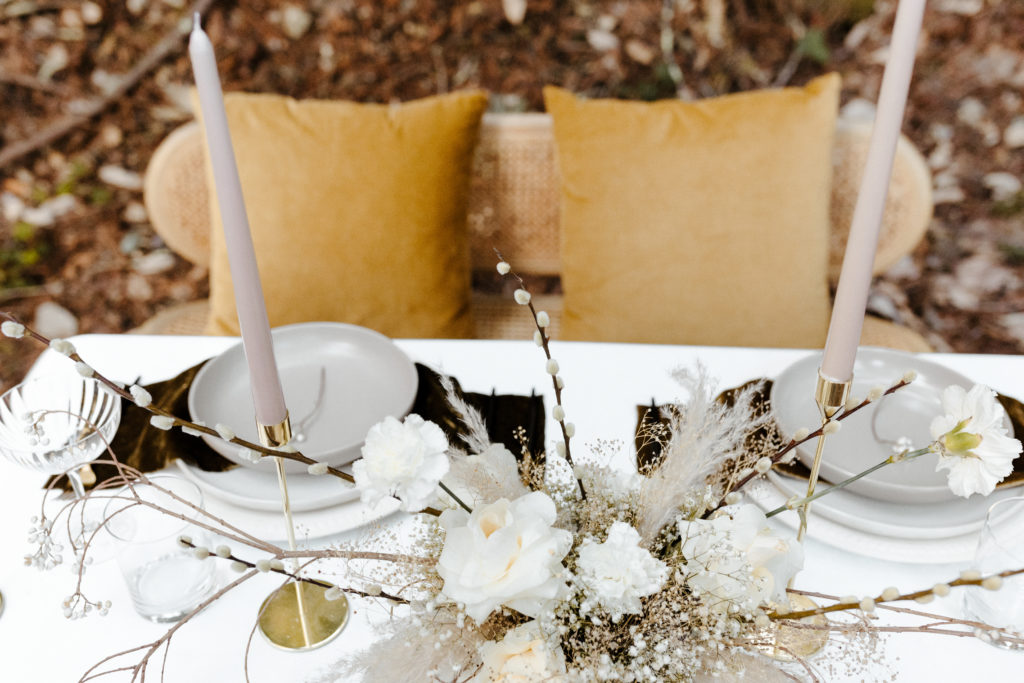 California Redwoods wedding, Santa cruz wedding, boho wedding flowers, boho wedding table, wedding florals, boho wedding flowers, white wedding table, Rachel Christopherson Photography