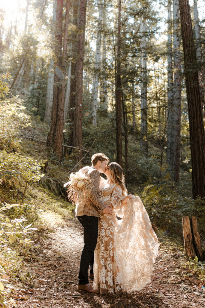 California Redwoods wedding, Santa cruz wedding, santa cruz elopement, santa cruz wedding photographer, big sur elopement, big sur wedding, boho bride, california boho elopement, boho wedding dress, best places to elope in California, California elopement, California forest elopement, boho bride inspo, santa cruz wedding photographer, big sur wedding photographer, Rachel Christopherson Photography